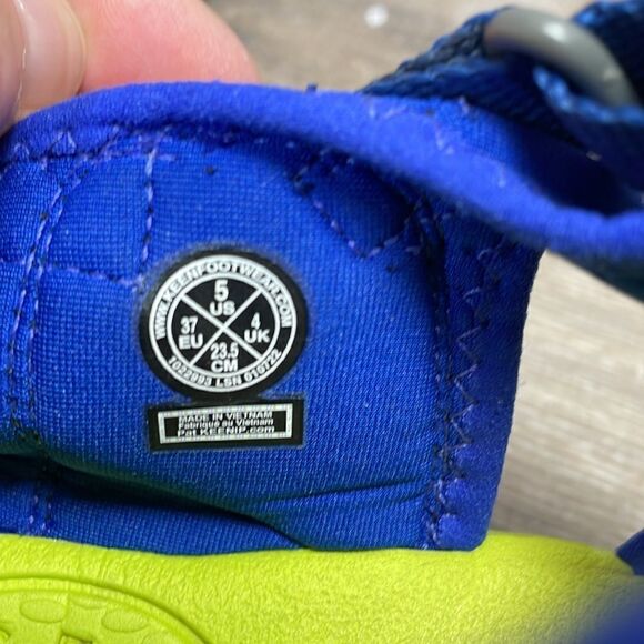 Keen Seacamp II CNX Big Boy Sz 5 Blue Depths Chartreuse Sports Hiking Sandals - Picture 6 of 10